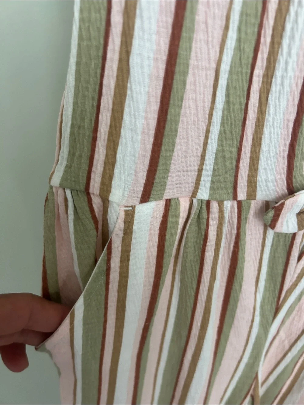 Carter's Pink and Olive Stripe Girls' Sleeveless Jumpsuit